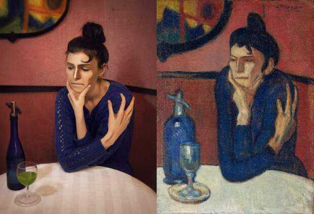 «любительница абсента». картина пикассо об одиночестве