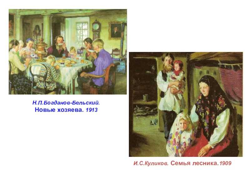 Описание картины николая богданова-бельского «новые хозяева»