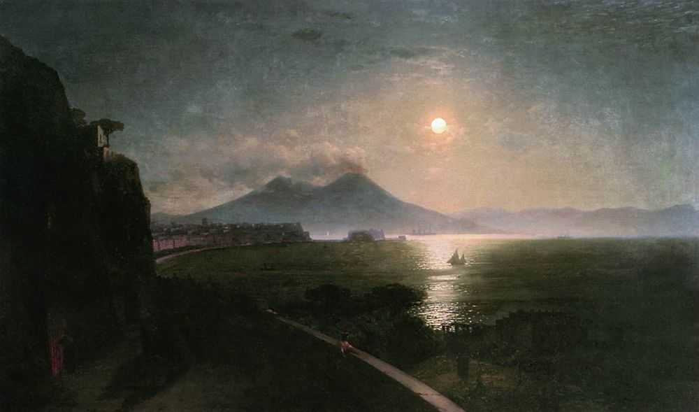 Описание картины айвазовского неаполитанский залив в лунную ночь