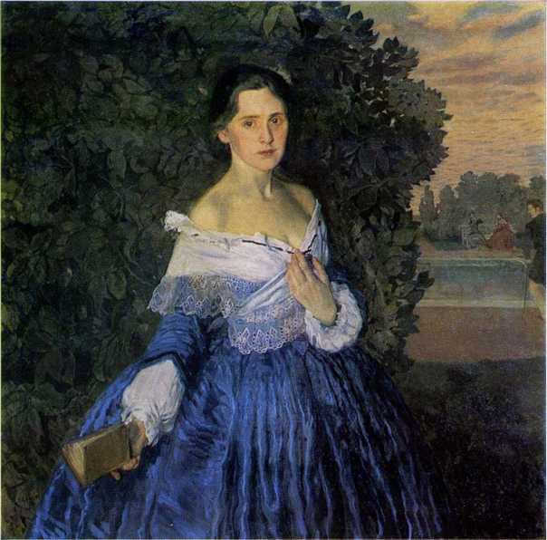 Картина дама в голубом (сомов)
