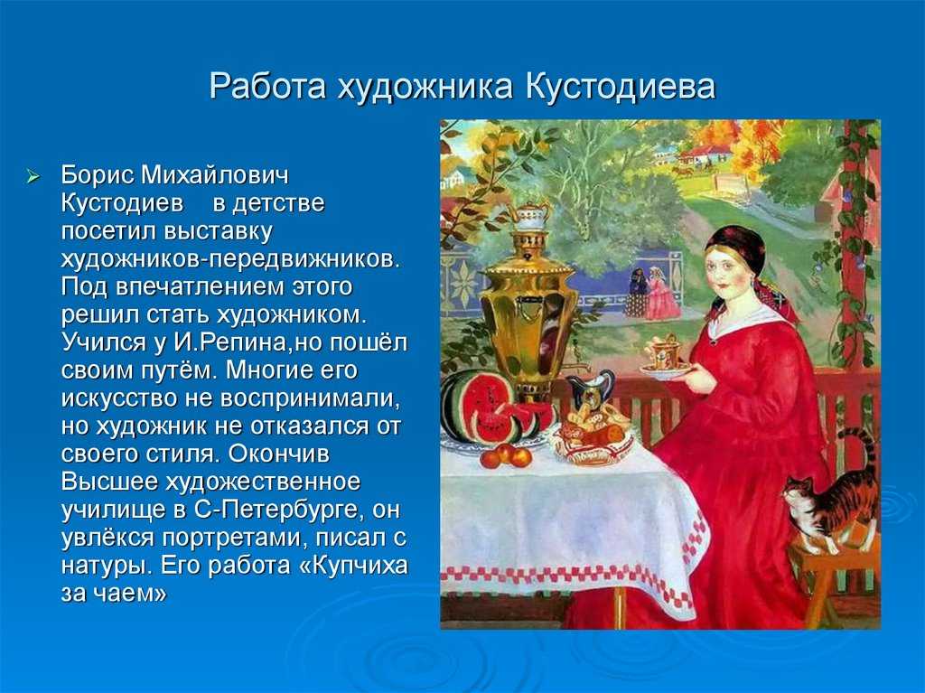 Сочинение-описание картины на террасе кустодиева (7 класс)