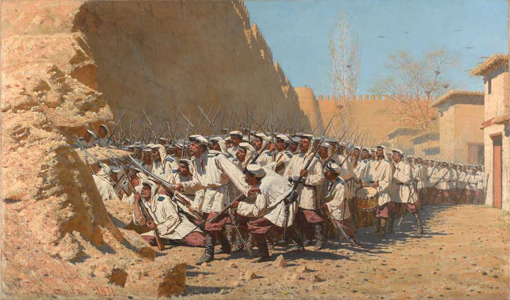Верещагин «нападают врасплох» картина 1871 года