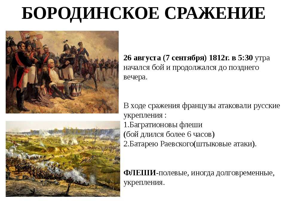 Бородинское сражение (1812 г.): причины, тактика битвы, итоги