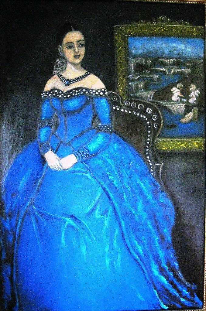 Картина Дама в голубом - Константин Андреевич Сомов 1897-1900 Холст, масло 103x103