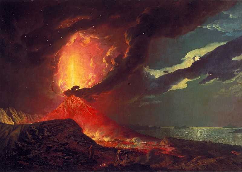 Анализ 4 картин про Извержение Везувия, которые Джозеф Райт писал с 1773 по 1775 года Фото всех картин тоже опубликовали