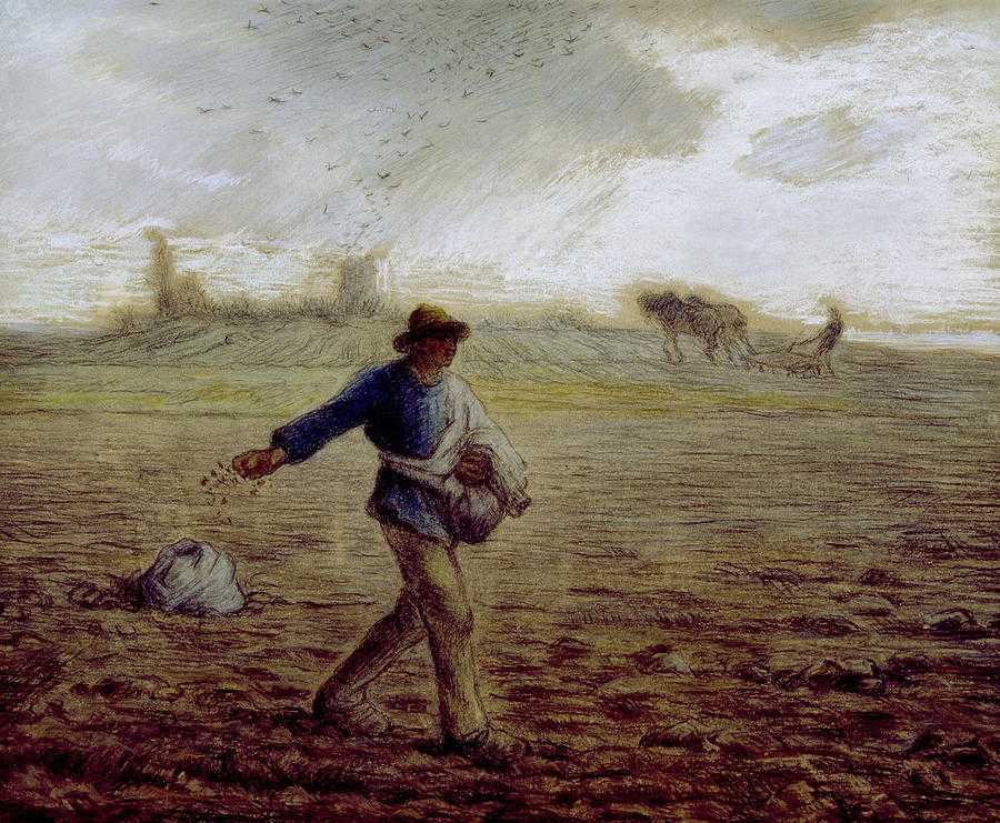 Картина Жана-Франсуа Милле - Собирательницы колосьев 1857 Холст, масло