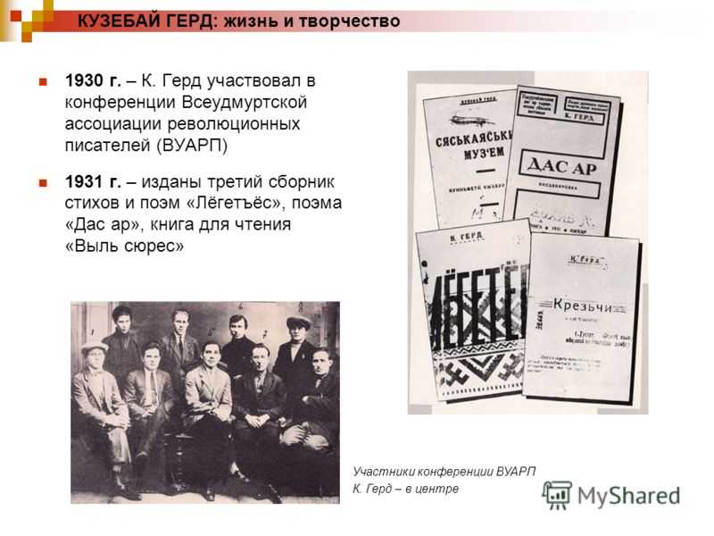Развитие удмуртской литературы в период с 1919 по 1938 гг. — воршуд