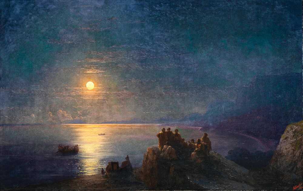 Сочинение по картине айвазовского «лунная ночь. купальня в феодосии»